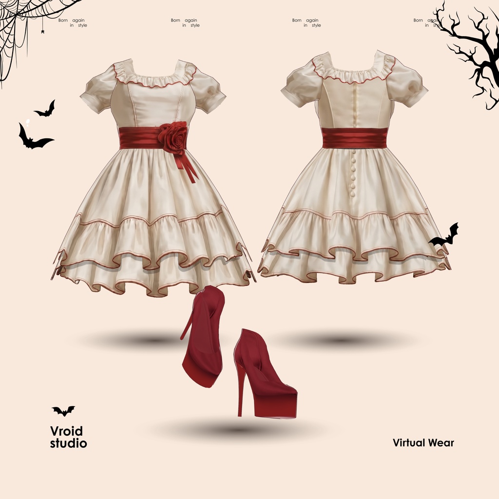 ハロウィン Annabelle dress VRChat vtuber Vroid fashion asset