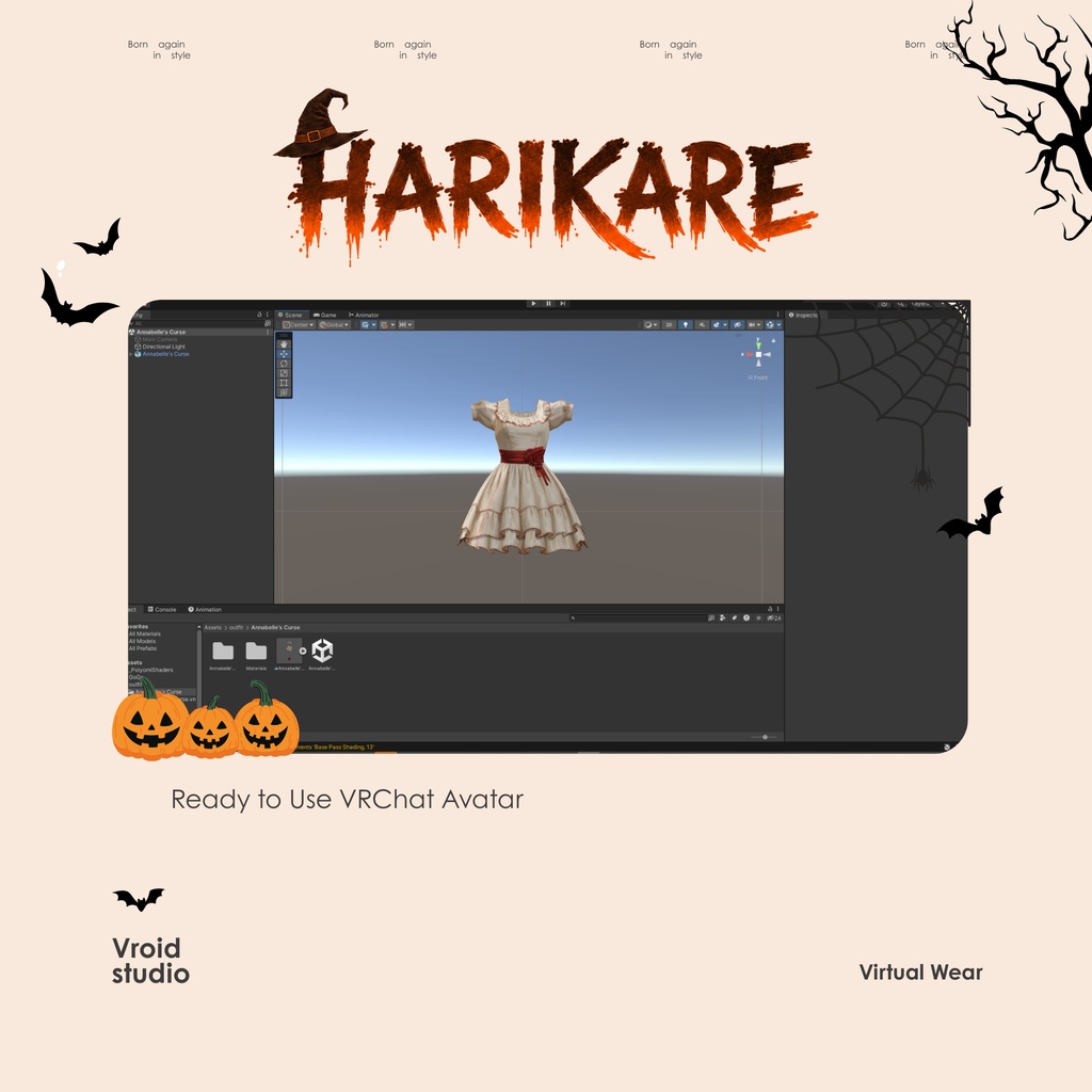 ハロウィン Annabelle dress VRChat vtuber Vroid fashion asset