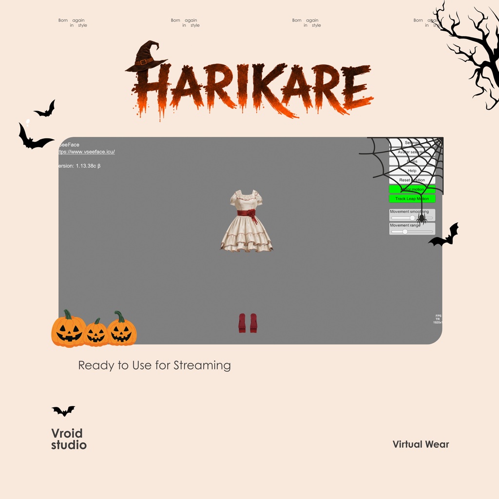 ハロウィン Annabelle dress VRChat vtuber Vroid fashion asset