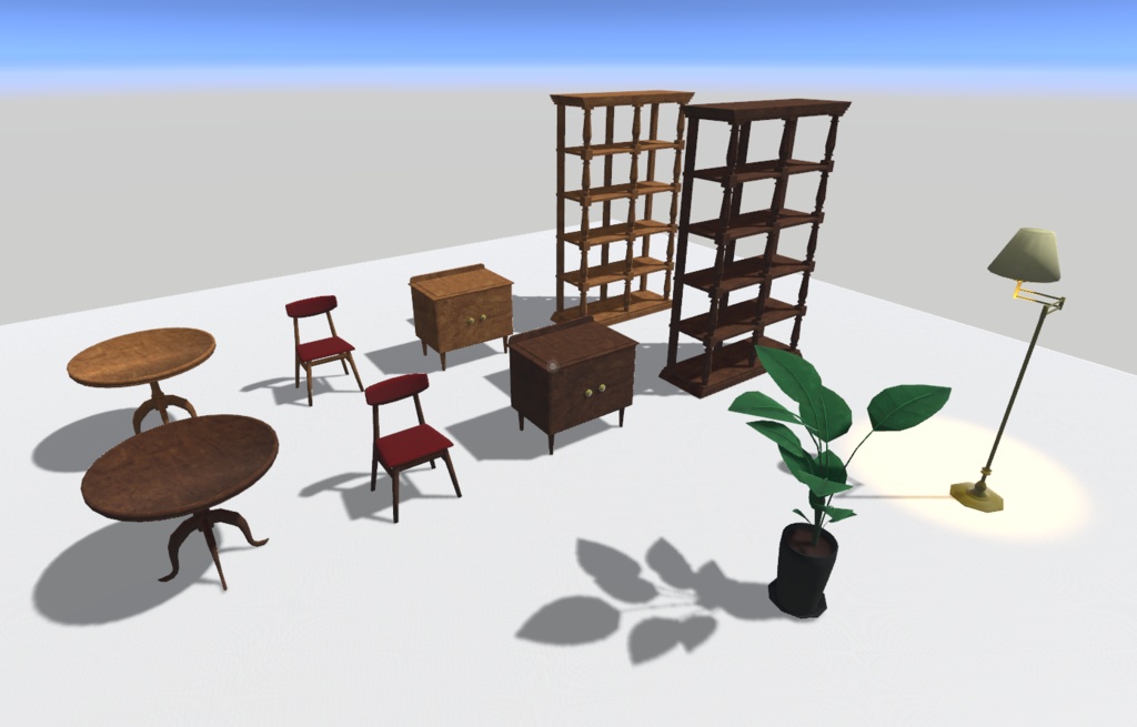 シンプルアンティーク家具セット(6点)