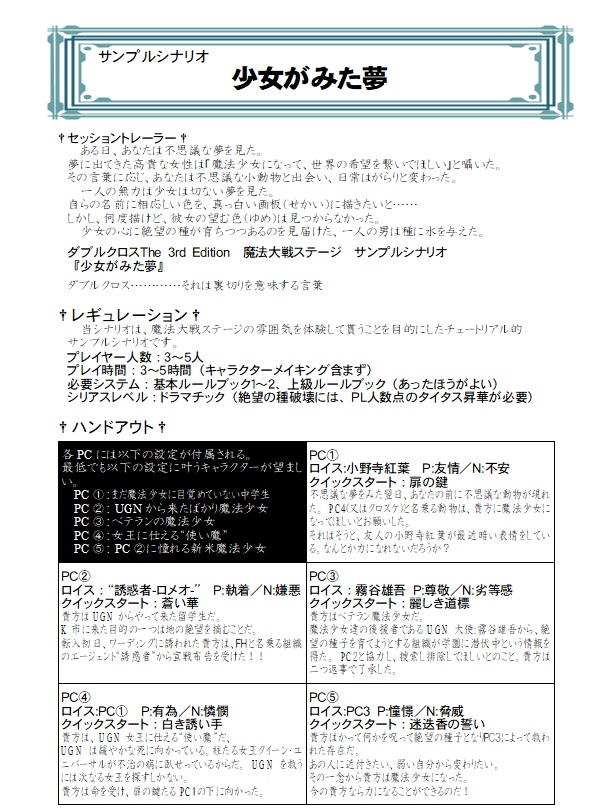 ダブルクロス『魔法大戦ステージ』