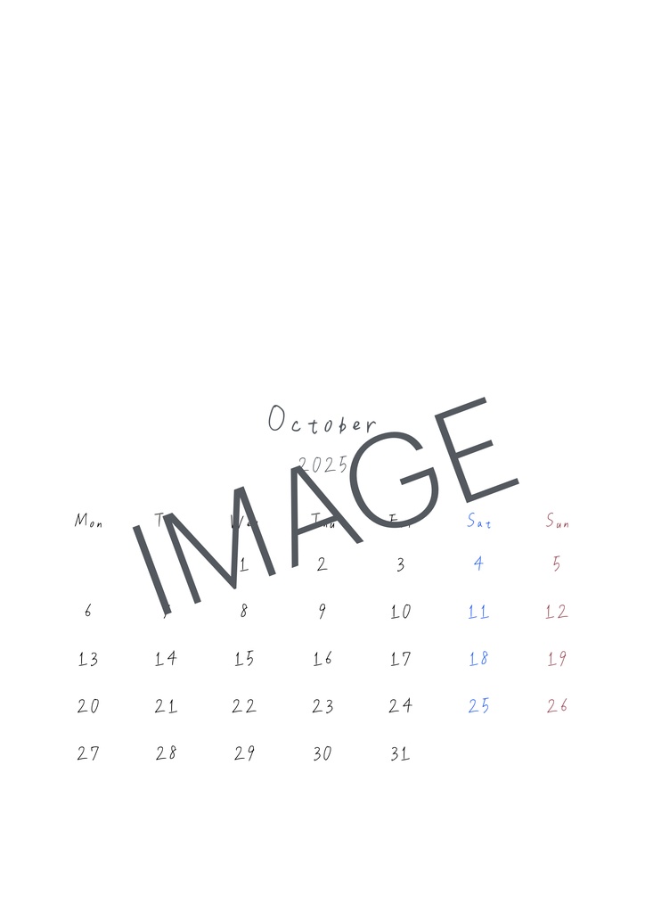 【2025年10月カレンダー】無料配布｜手書きver.
