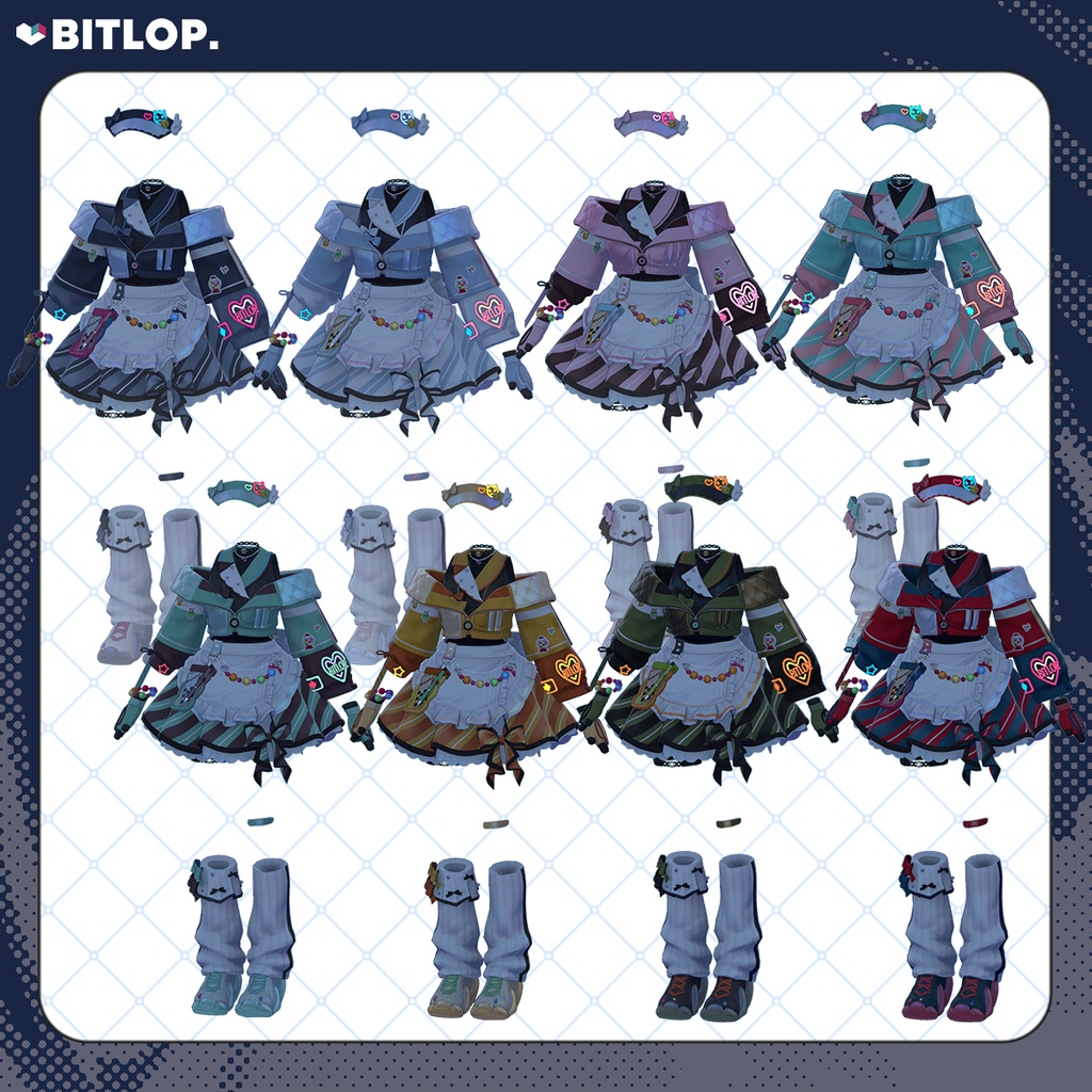 【衣装 / 靴】NEON LUNCH★Diner【複数アバター対応】#BITLOP3D