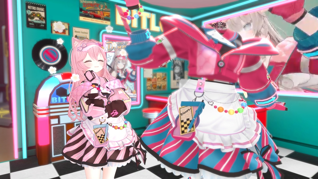 【衣装 / 靴】NEON LUNCH★Diner【複数アバター対応】#BITLOP3D