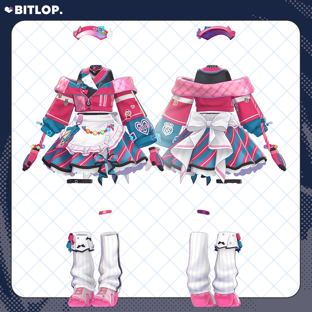 【衣装 / 靴】NEON LUNCH★Diner【複数アバター対応】#BITLOP3D