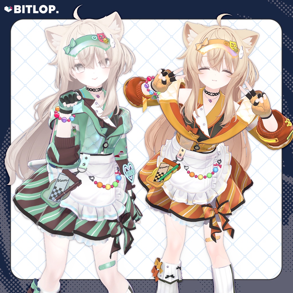 【衣装 / 靴】NEON LUNCH★Diner【複数アバター対応】#BITLOP3D