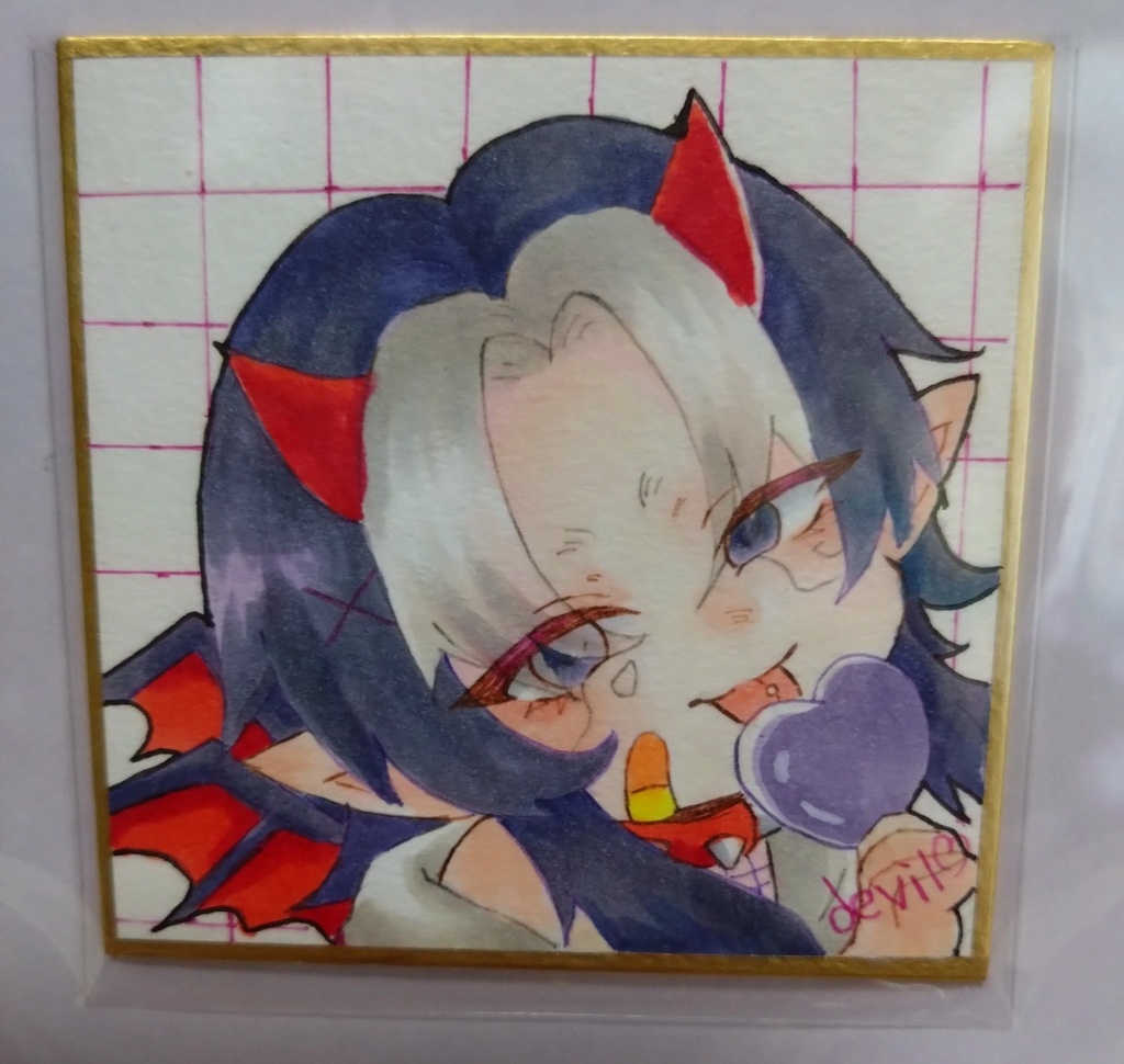 すうぃーとでびる(原画色紙)