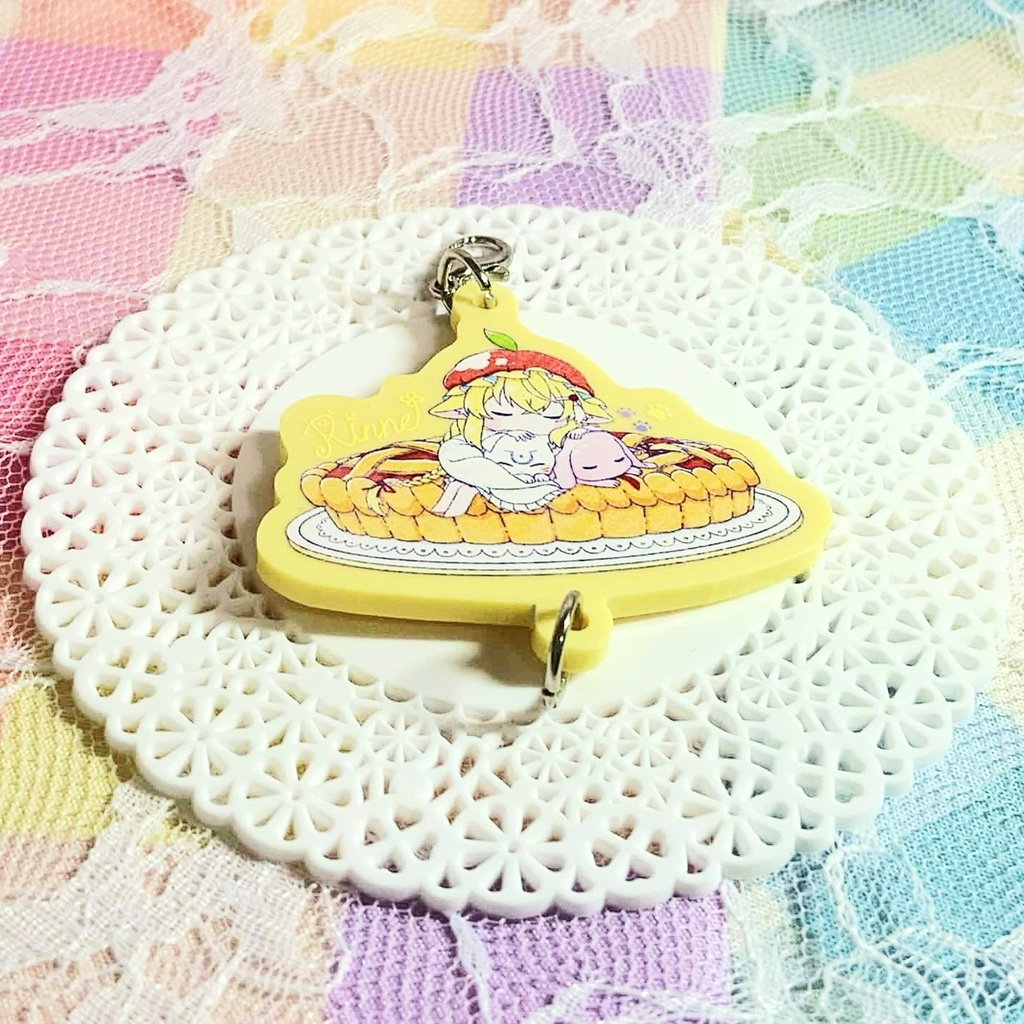 《ももぱっ！》カラーアクリルチャーム-鈴猫ちゃん📙-