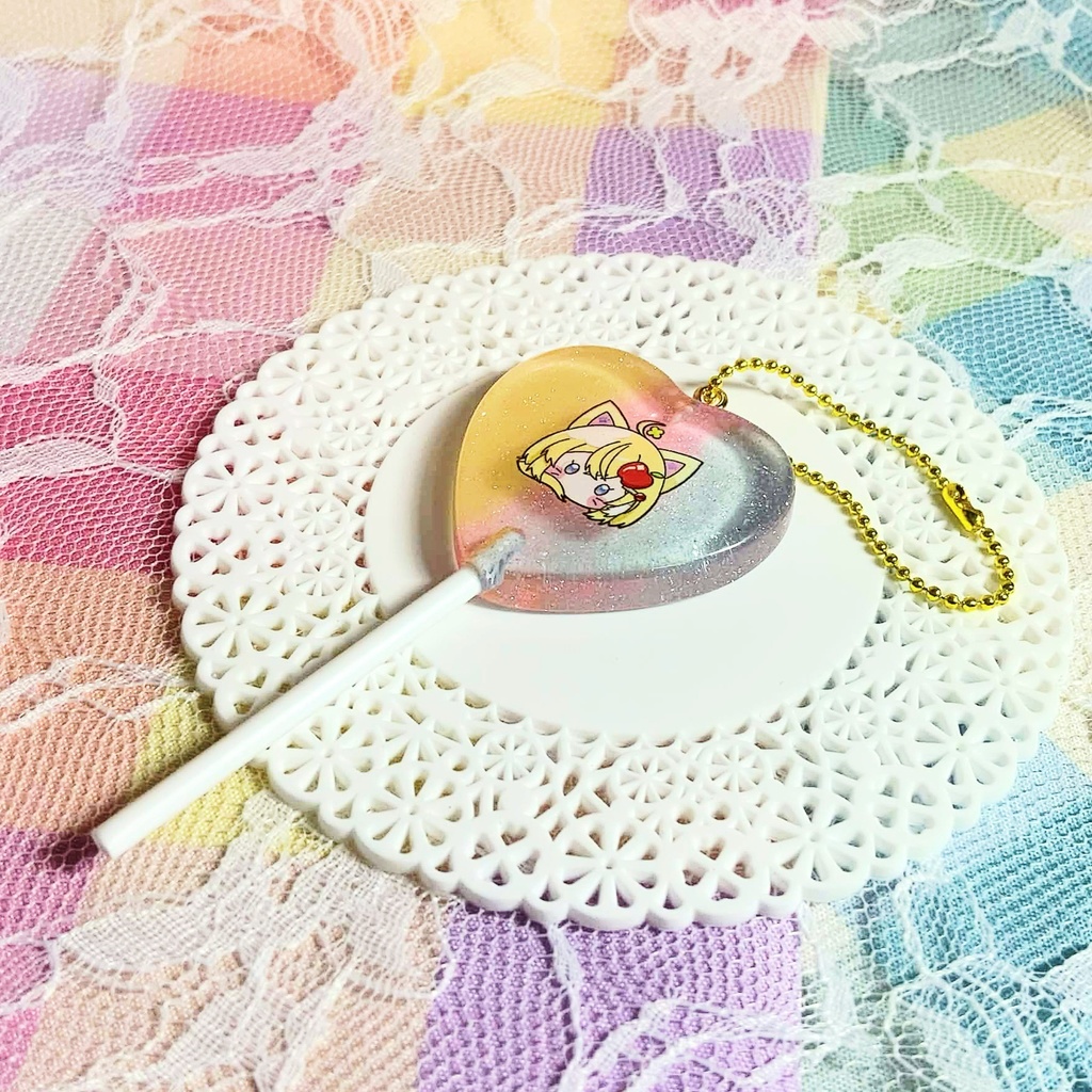 《ももぱっ！》ペロキャンキーホルダー-鈴猫ちゃん📙-