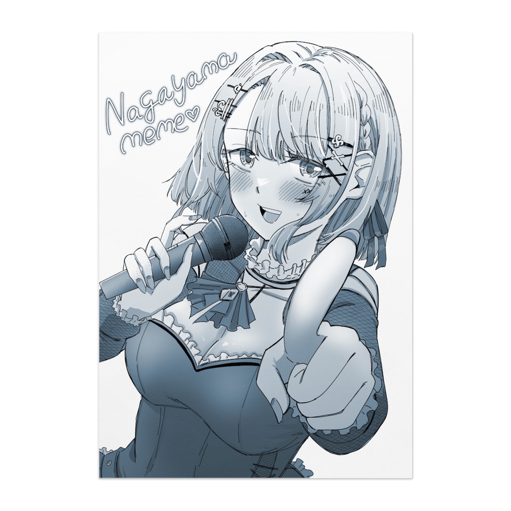 夕凪パン先生作　Memeパネル Blue 光沢紙 = Glossy paper = 光面紙