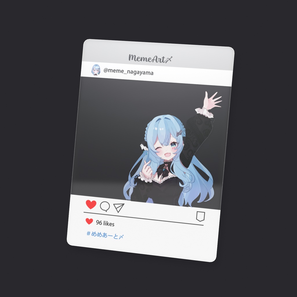 ながやまめめ チェキ風クリアカード 髪ロングver