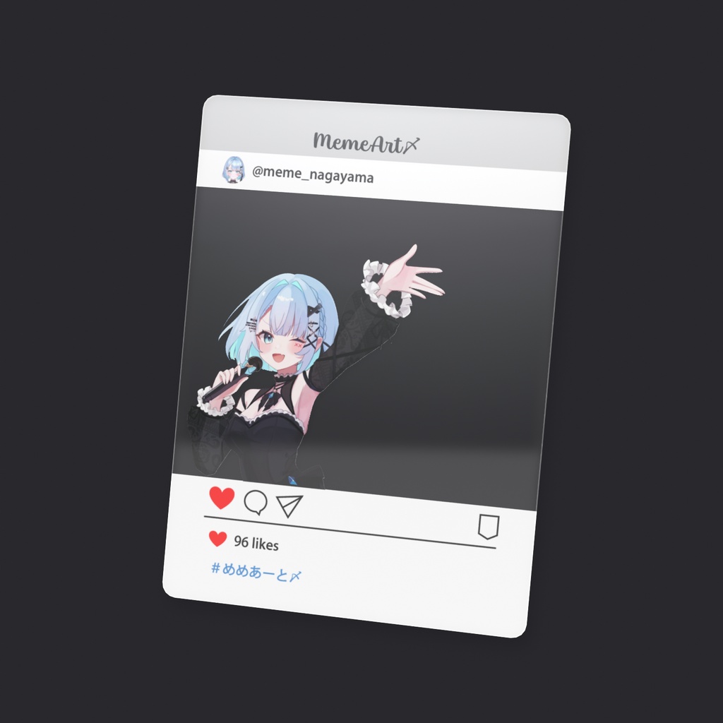 ながやまめめ チェキ風クリアカード 髪ショートver