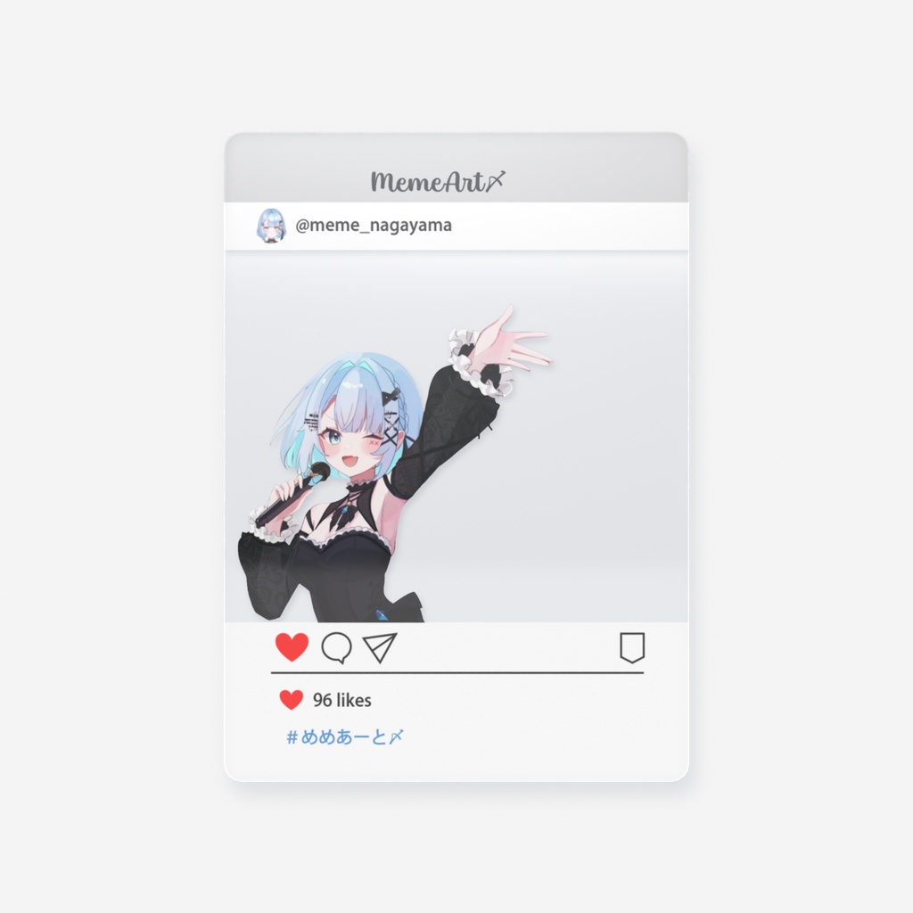 ながやまめめ チェキ風クリアカード 髪ショートver