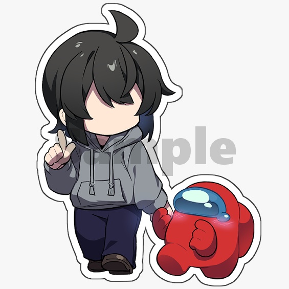 人間さんと赤インポスターアクリルフィギュア