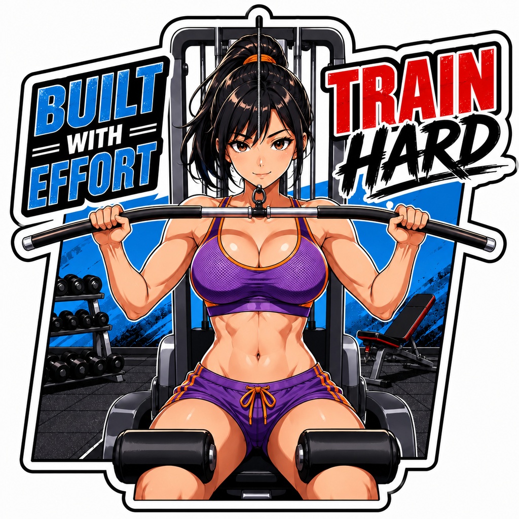 BUILT WITH EFFORT Gym Series No.05 ラットプルダウン ステッカー