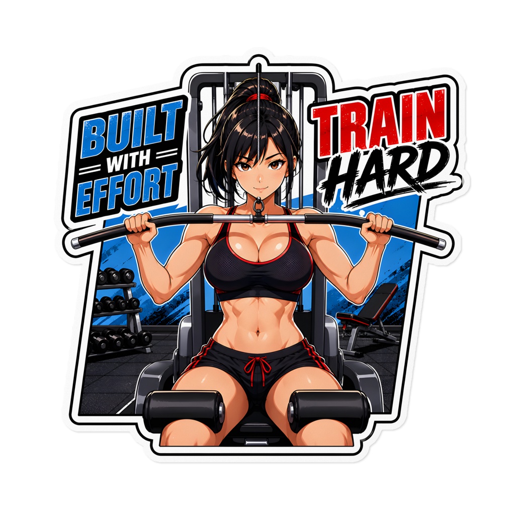 BUILT WITH EFFORT Gym Series No.05 ラットプルダウン ステッカー