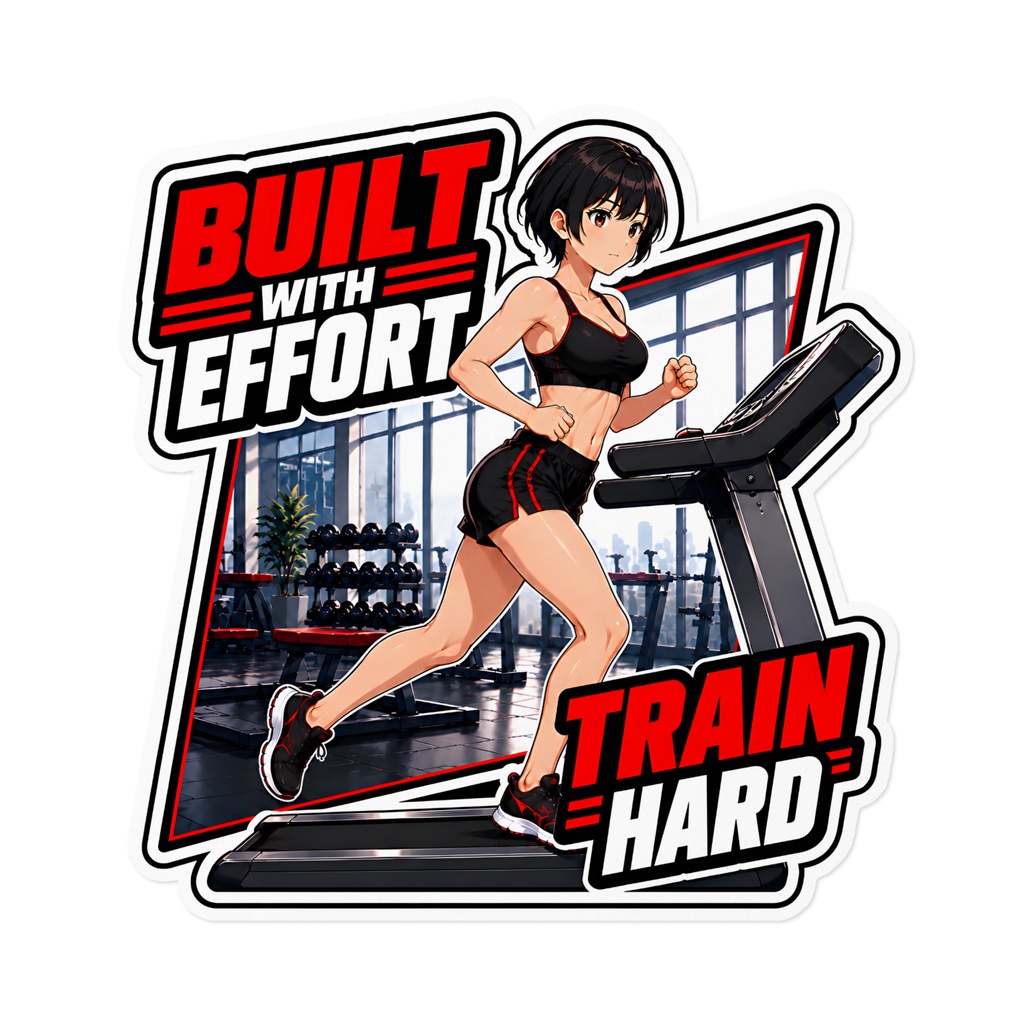 BUILT WITH EFFORT Gym Series No.06 ランニングマシン ステッカー