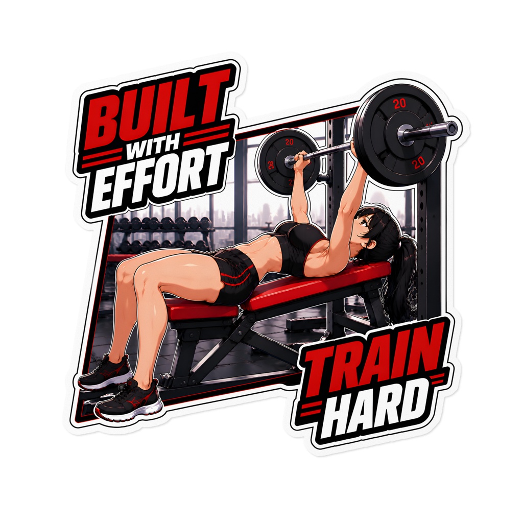 BUILT WITH EFFORT Gym Series No.04 バーベルベンチプレス ステッカー
