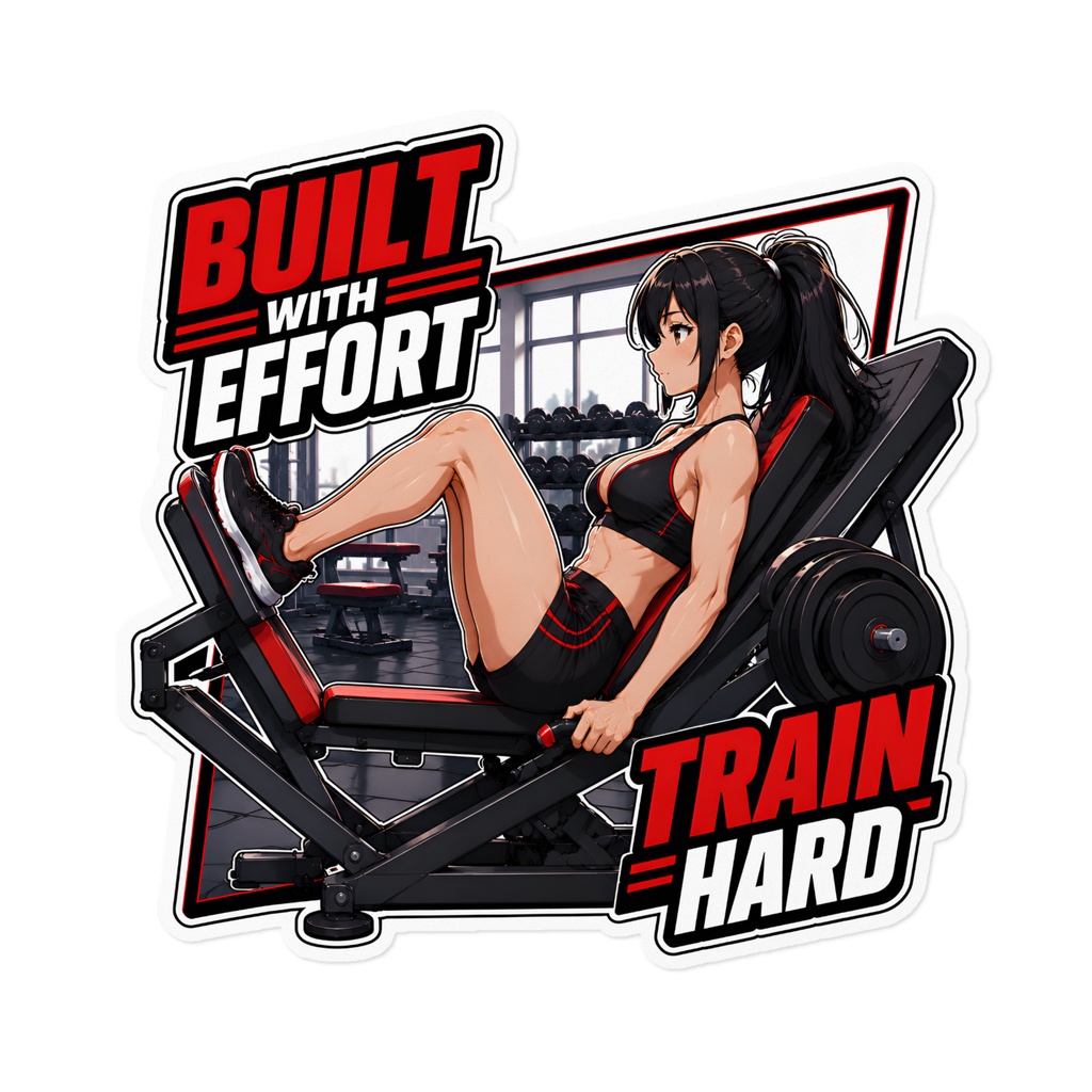 BUILT WITH EFFORT Gym Series No.01 レッグプレス ステッカー