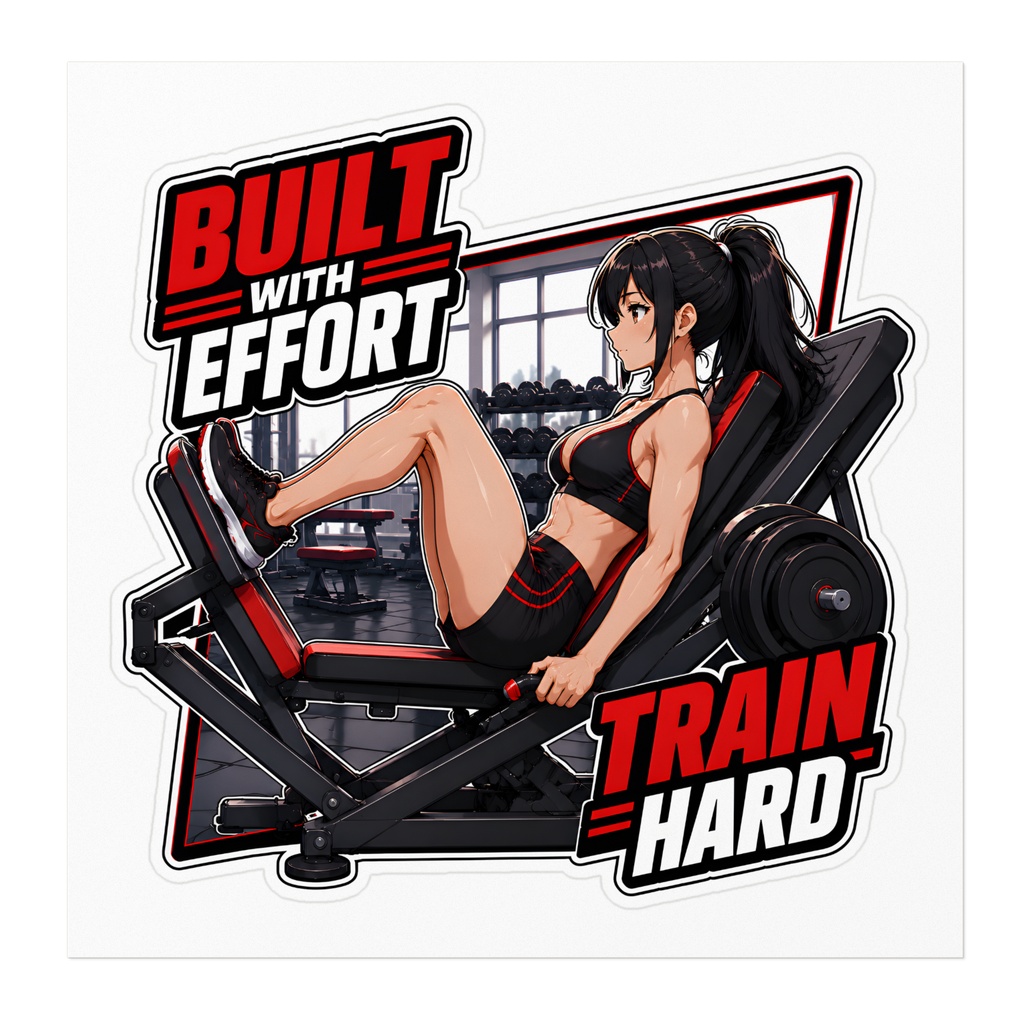 BUILT WITH EFFORT Gym Series No.01 レッグプレス ステッカー