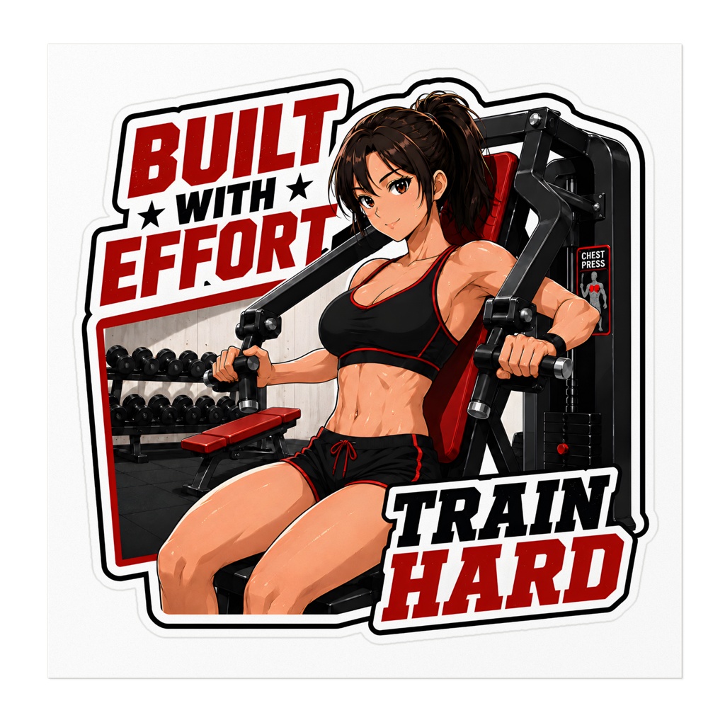 BUILT WITH EFFORT Gym Series No.07 チェストプレス ステッカー
