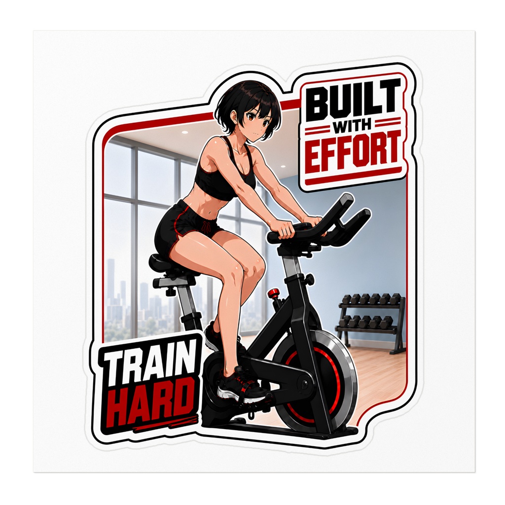 BUILT WITH EFFORT Gym Series No.08 エアロバイク ステッカー