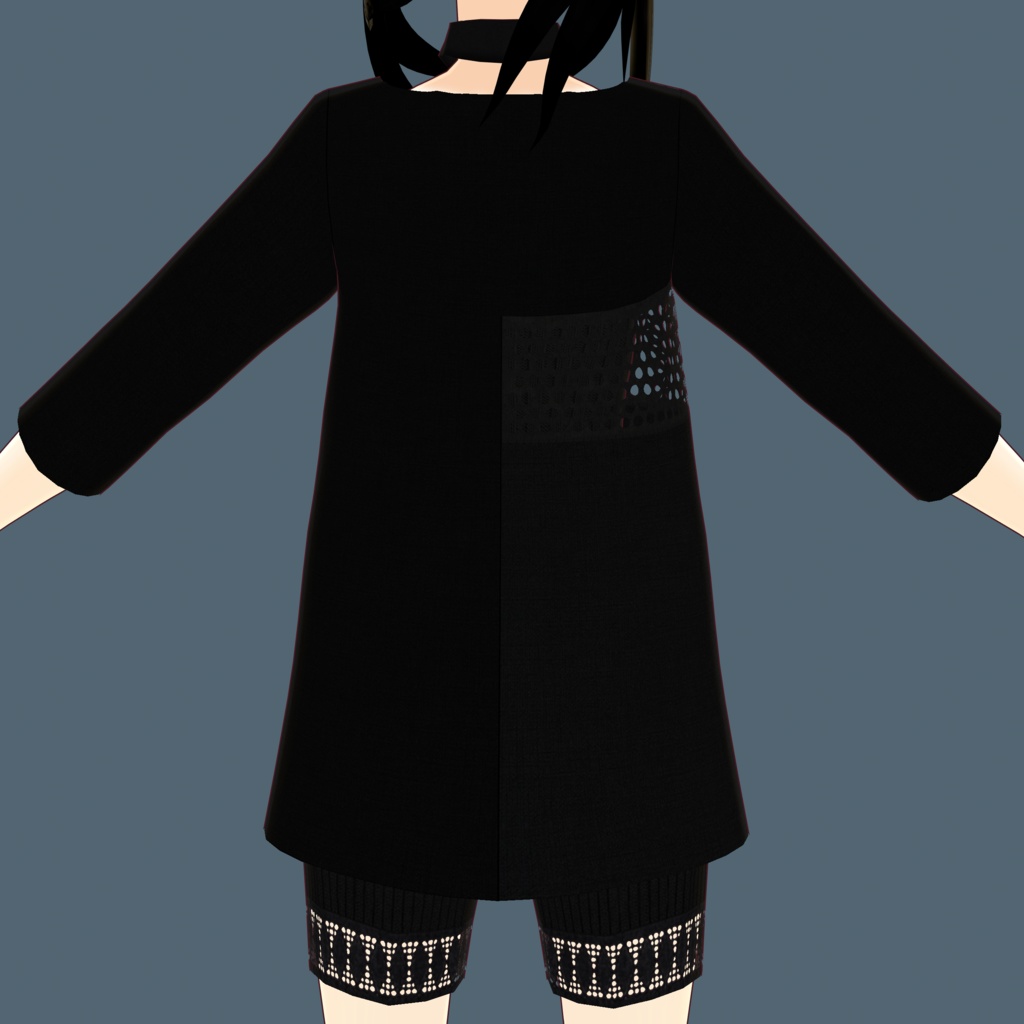 【VRoid】【Free】Black moon outfit