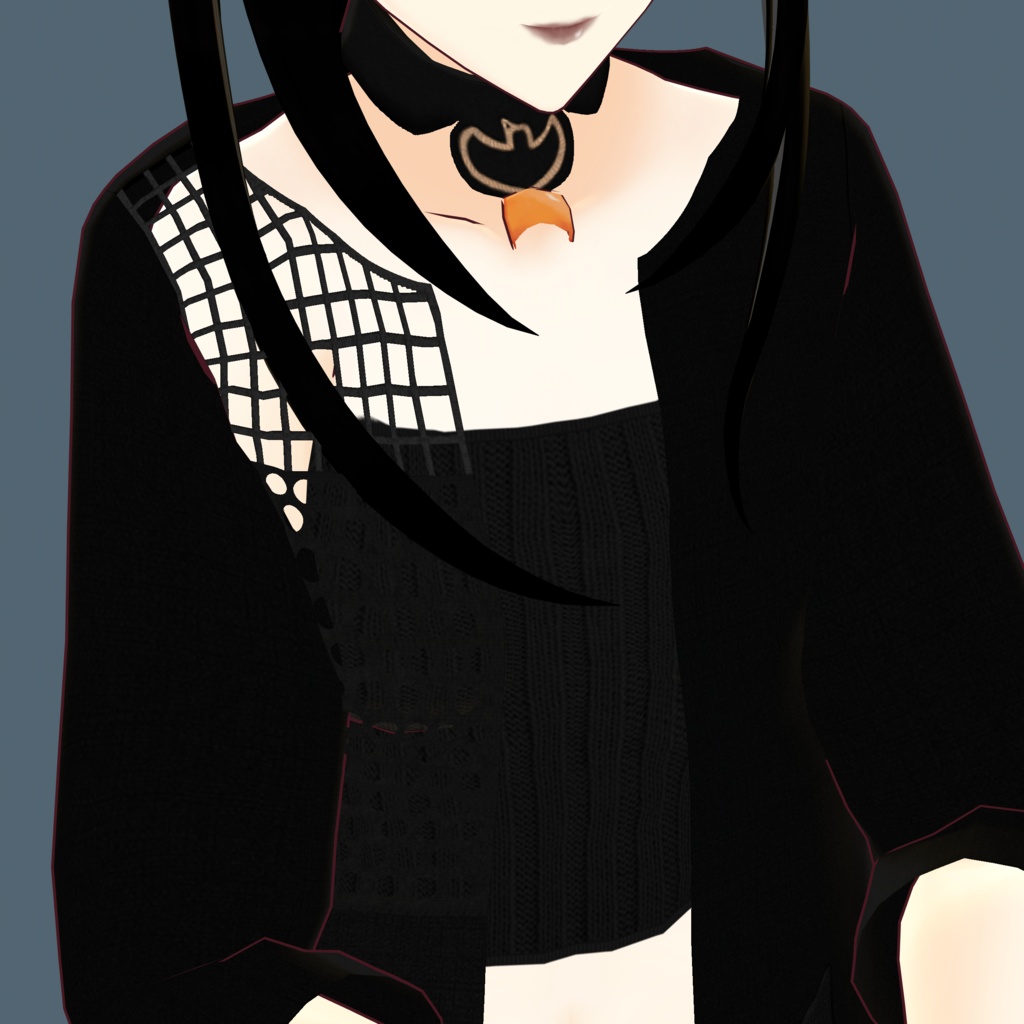 【VRoid】【Free】Black moon outfit