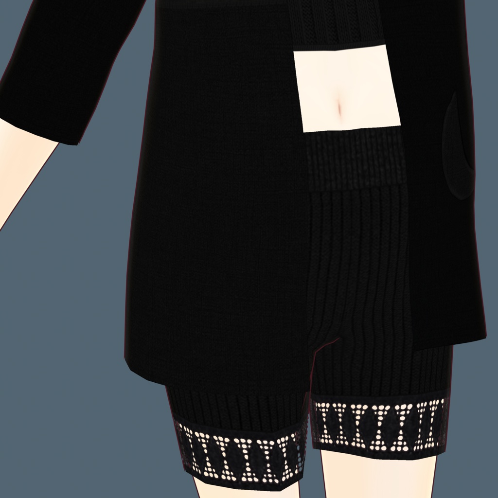 【VRoid】【Free】Black moon outfit