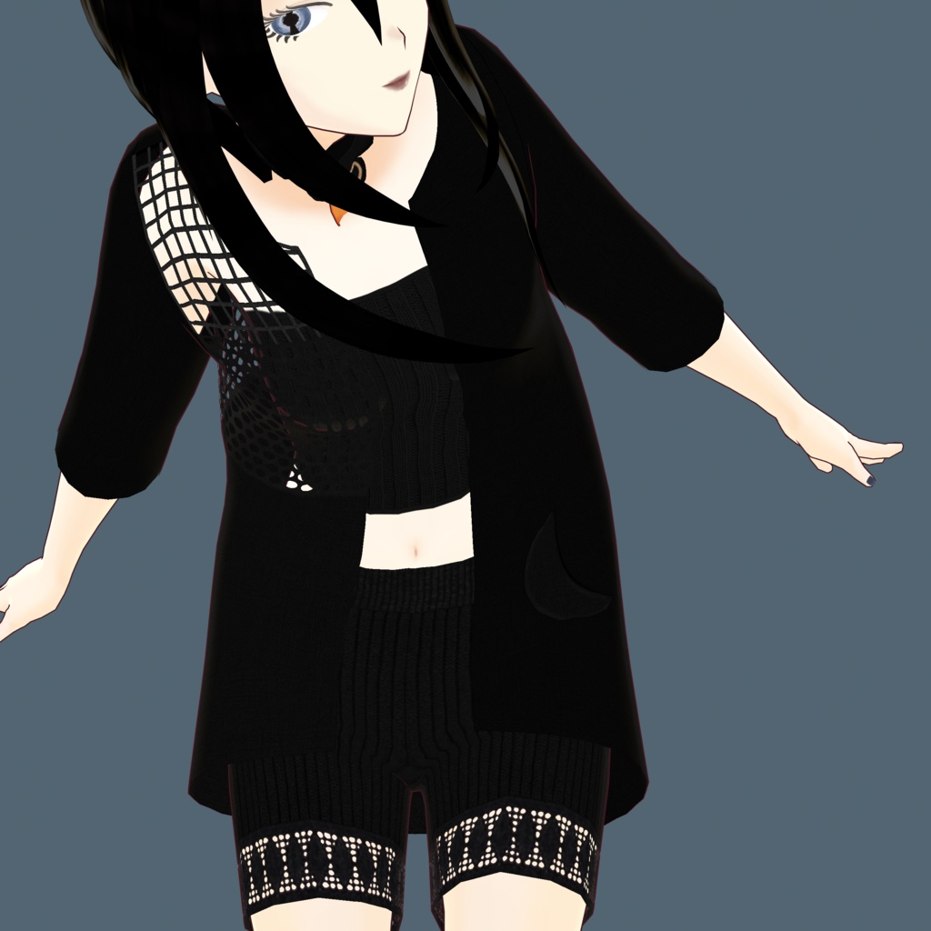 【VRoid】【Free】Black moon outfit
