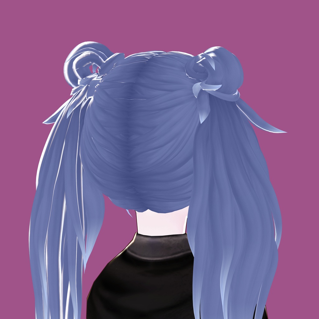 【VRoid】Hair presets 「Twintails with buns」14 colors