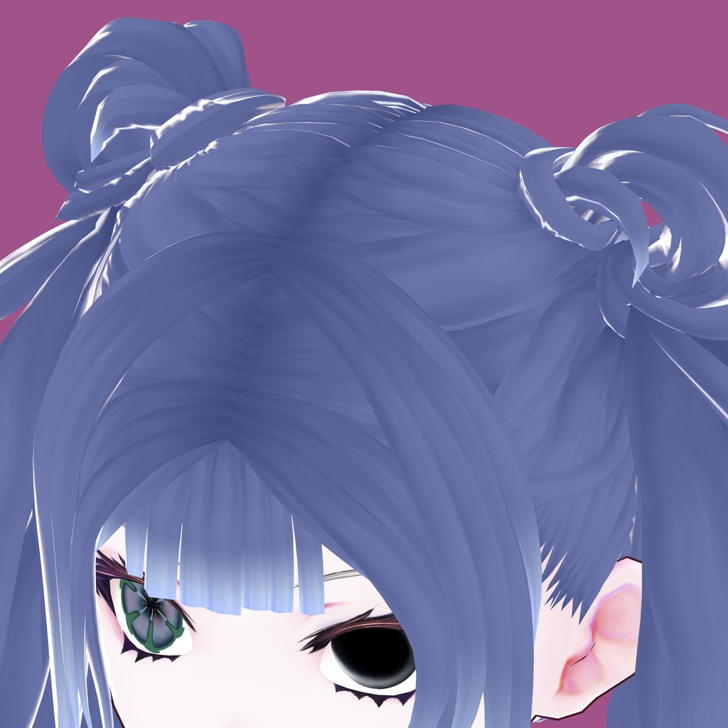 【VRoid】Hair presets 「Twintails with buns」14 colors