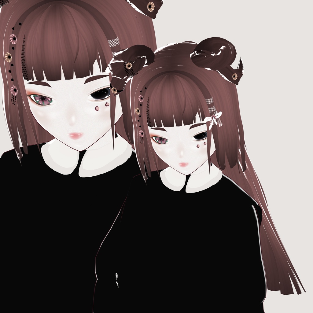 【VRoid】Hair preset 「flowerish horns」easy to change colors
