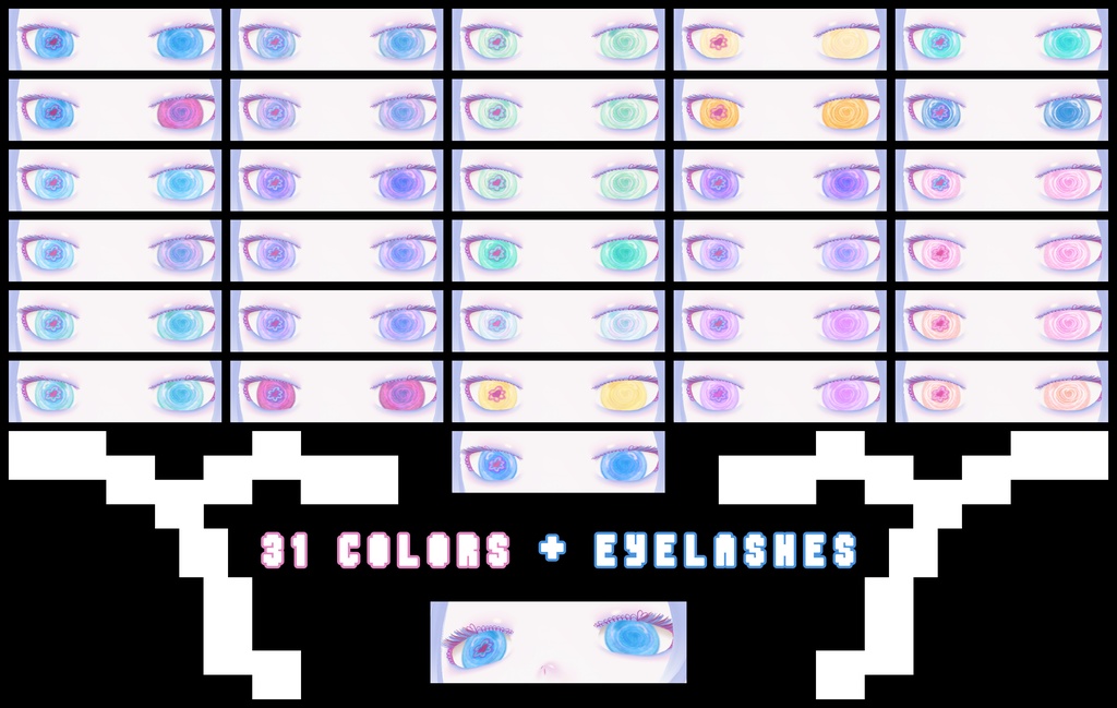 【VRoid】Eyes (irises) 31 colors set 「flower's heart」