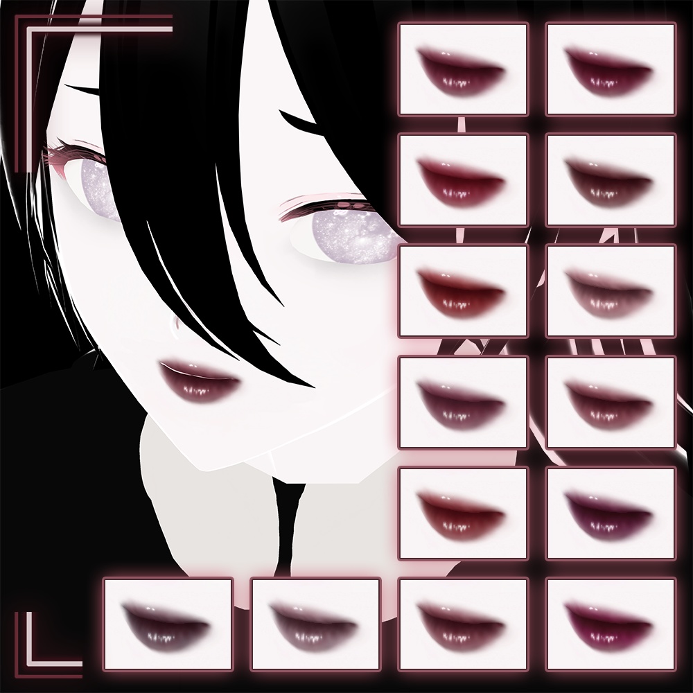 【VRoid】Plump lips 14 colors「cherry」