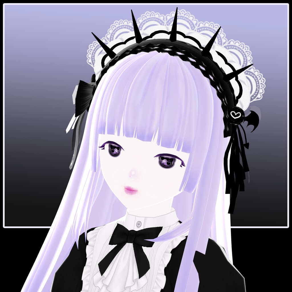 【VRoid】Spiked headband with lace「vampire thorns」