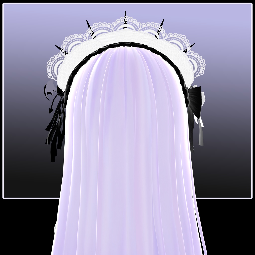 【VRoid】Spiked headband with lace「vampire thorns」