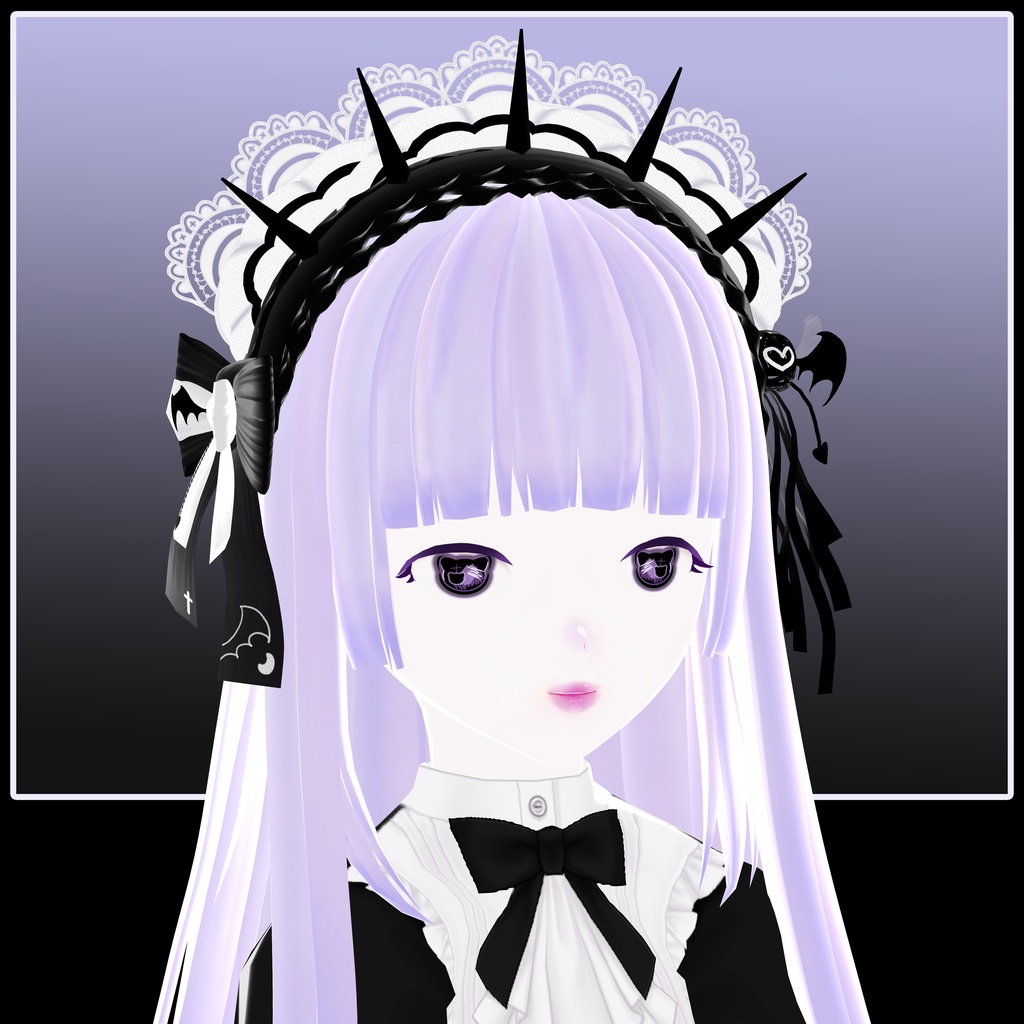 【VRoid】Spiked headband with lace「vampire thorns」