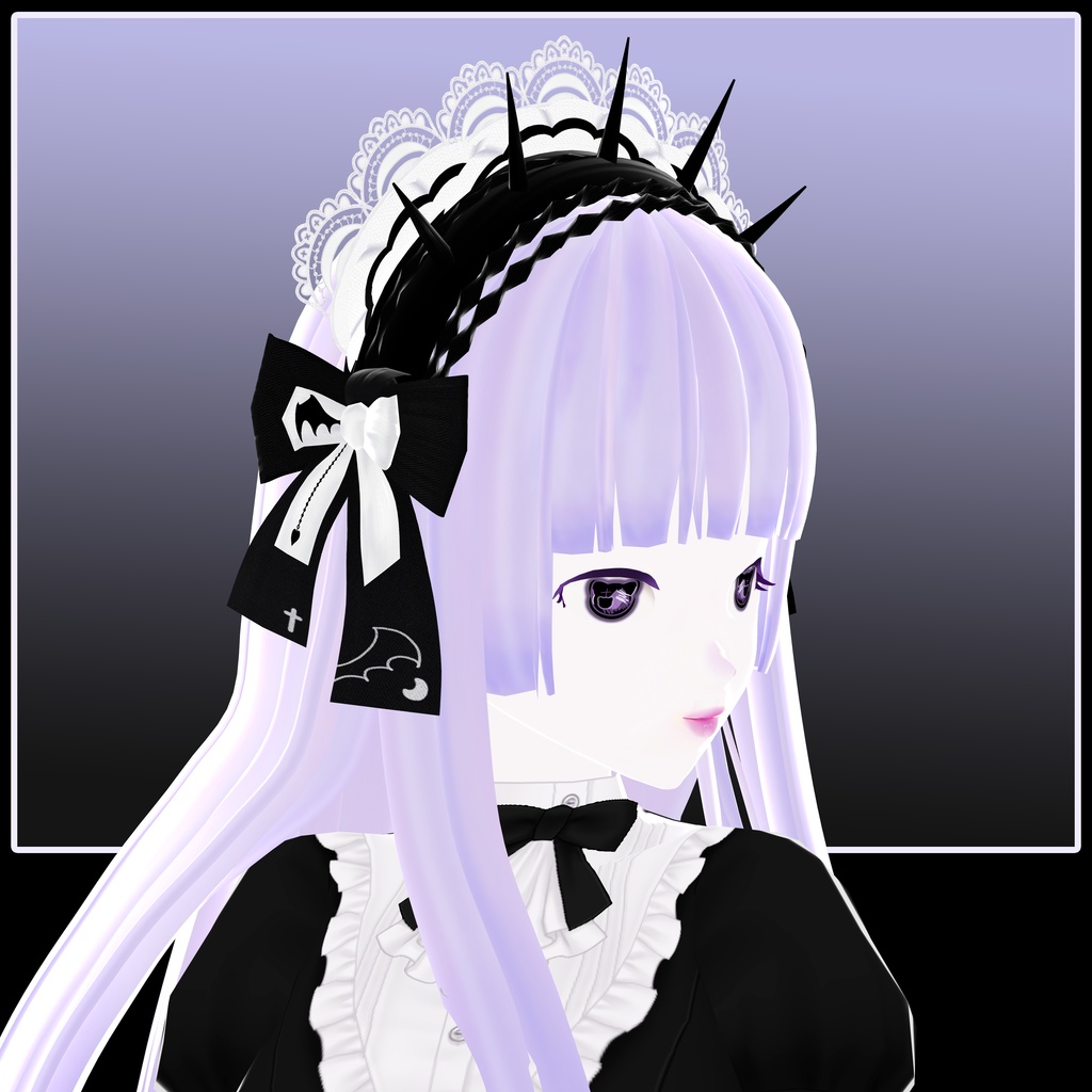 【VRoid】Spiked headband with lace「vampire thorns」