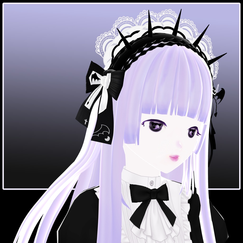 【VRoid】Spiked headband with lace「vampire thorns」