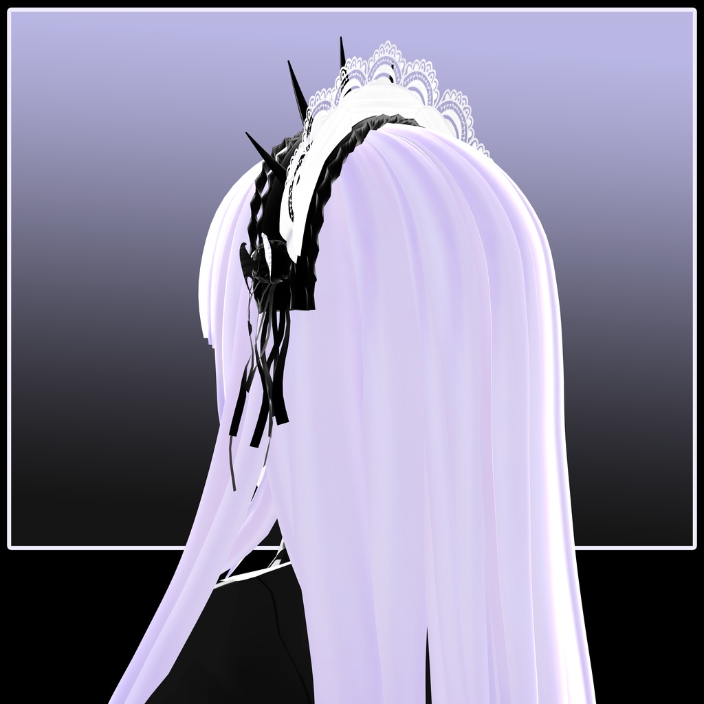 【VRoid】Spiked headband with lace「vampire thorns」