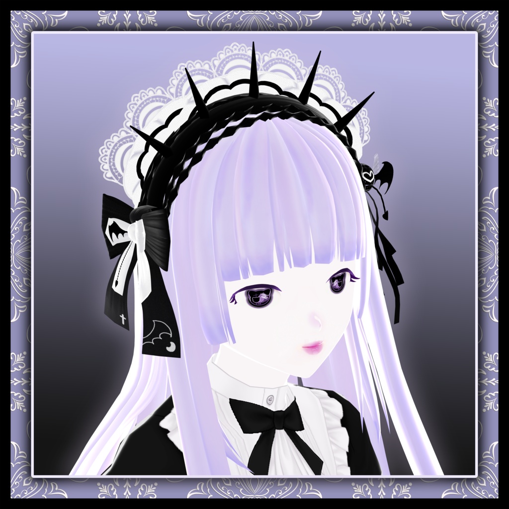 【VRoid】Spiked headband with lace「vampire thorns」