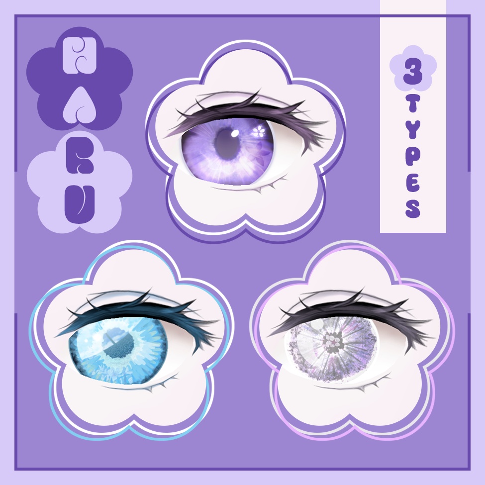 【VRoid】Flower eyes (irises) 3 types「HARU」