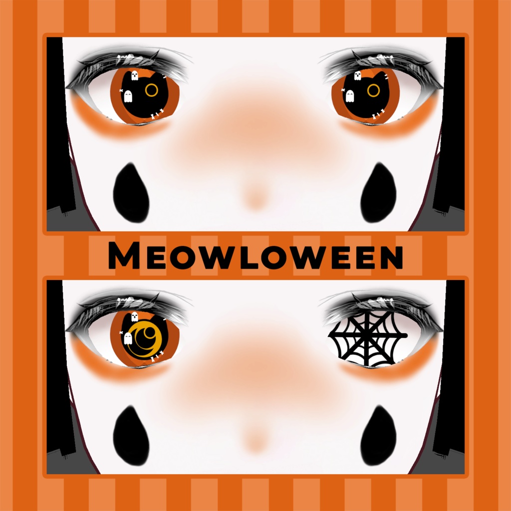 【VRoid】【Free】Halloween eyes「Meowloween」
