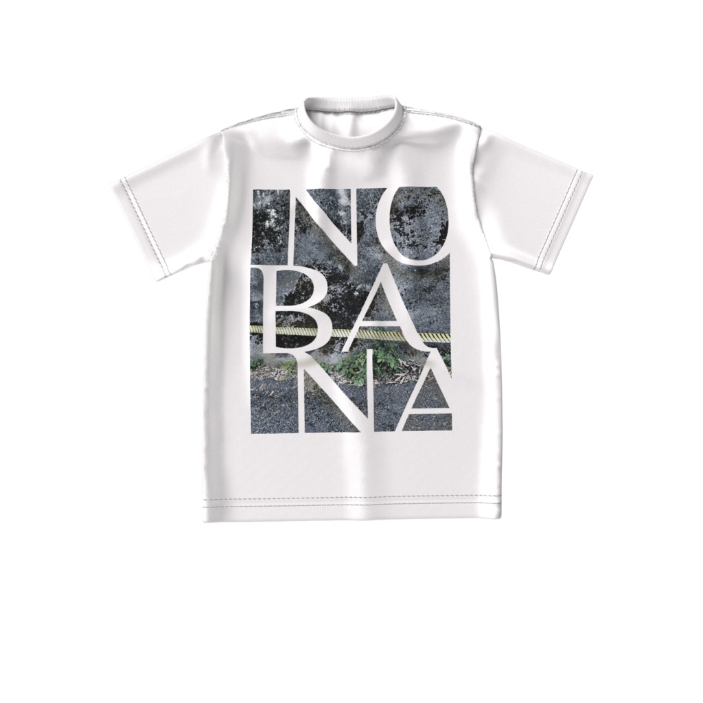 野花Tシャツ　ビッグシルエット　白
