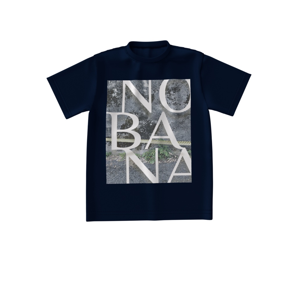 野花Tシャツ　ビッグシルエット　紺