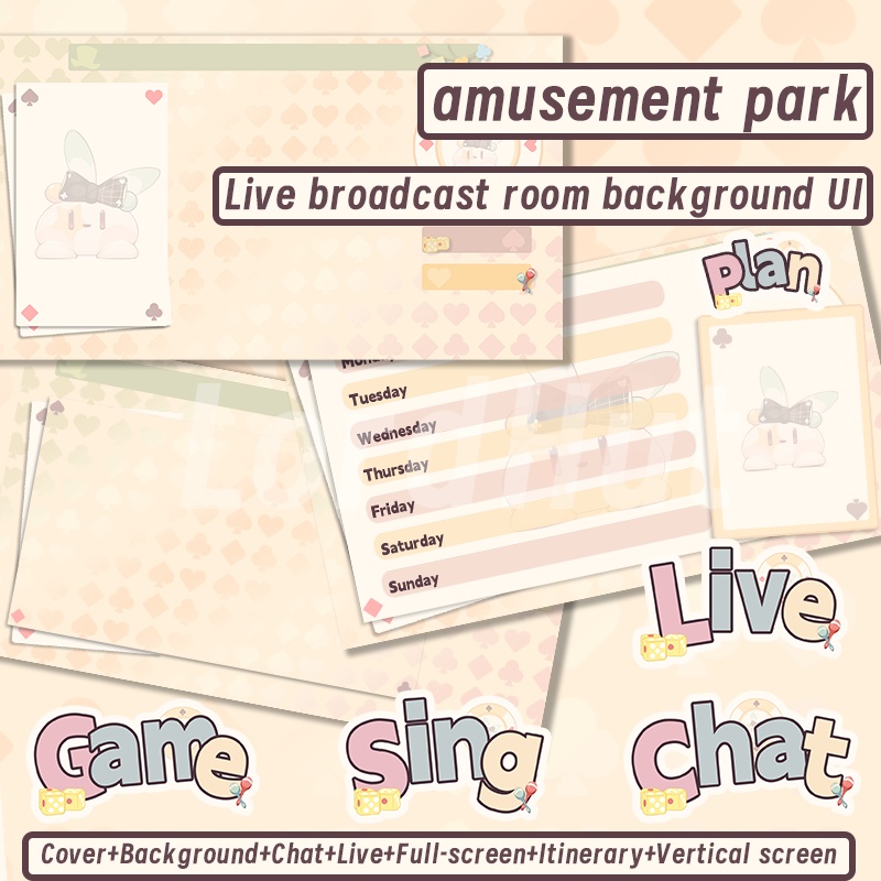 【生放送室背景】amusement park - chat/game/schedule/live