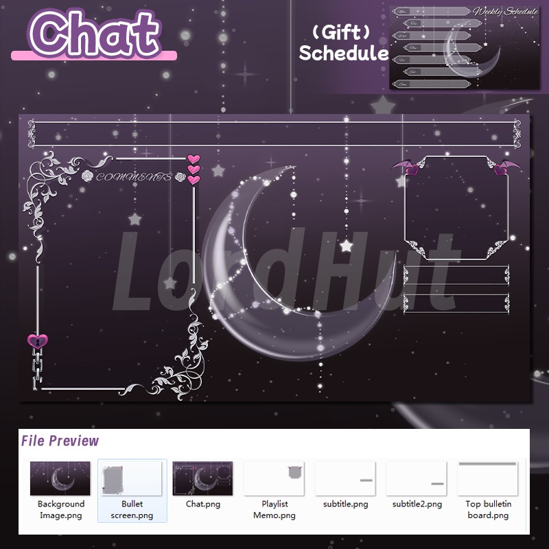 【生放送室背景】Dark Night- chat/game/schedule/live