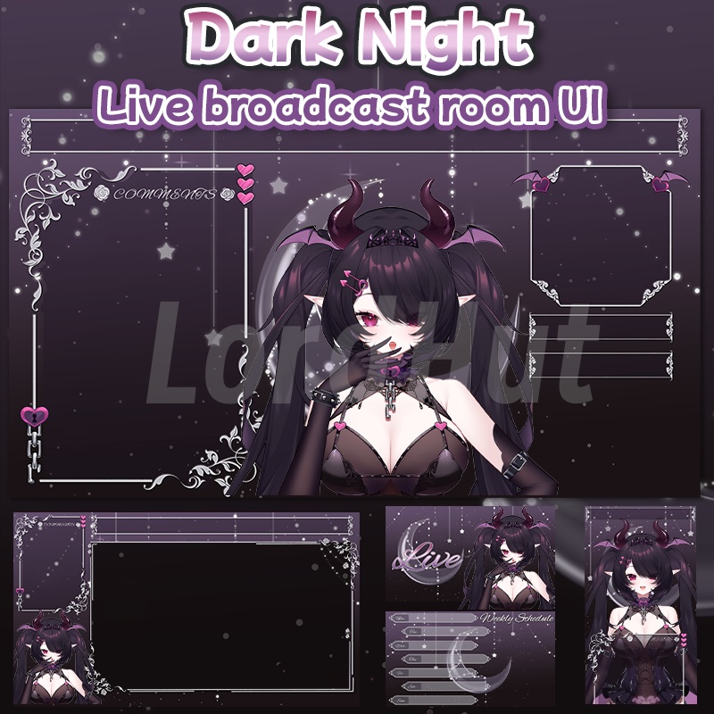 【生放送室背景】Dark Night- chat/game/schedule/live