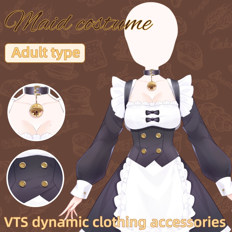 【VTS widget】Maid costume/VTS対応/Dynamic widget/vtuber